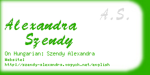alexandra szendy business card